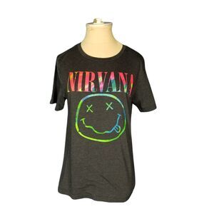 Nirvana Band Tee  Rock & Roll Gray Size Small